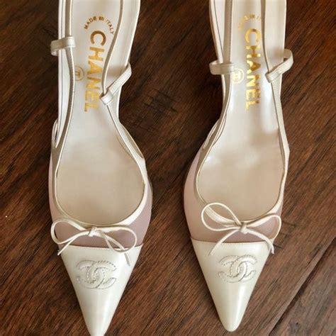 chanel vintage gold heel with star|chanel high heel slingbacks.